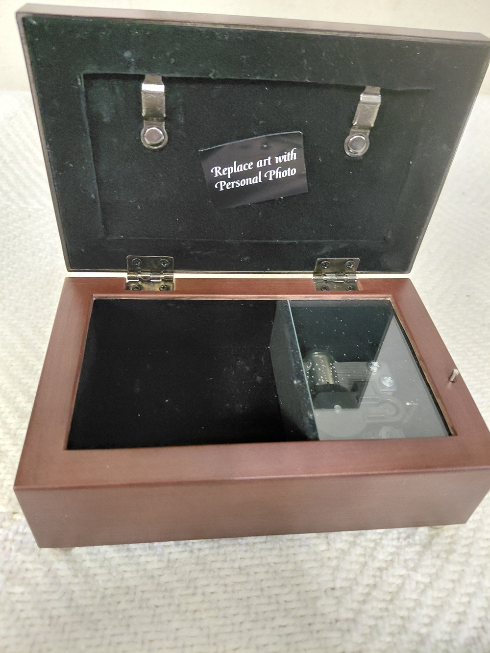 Wooden Music Box Jewelry Organizer - Brown